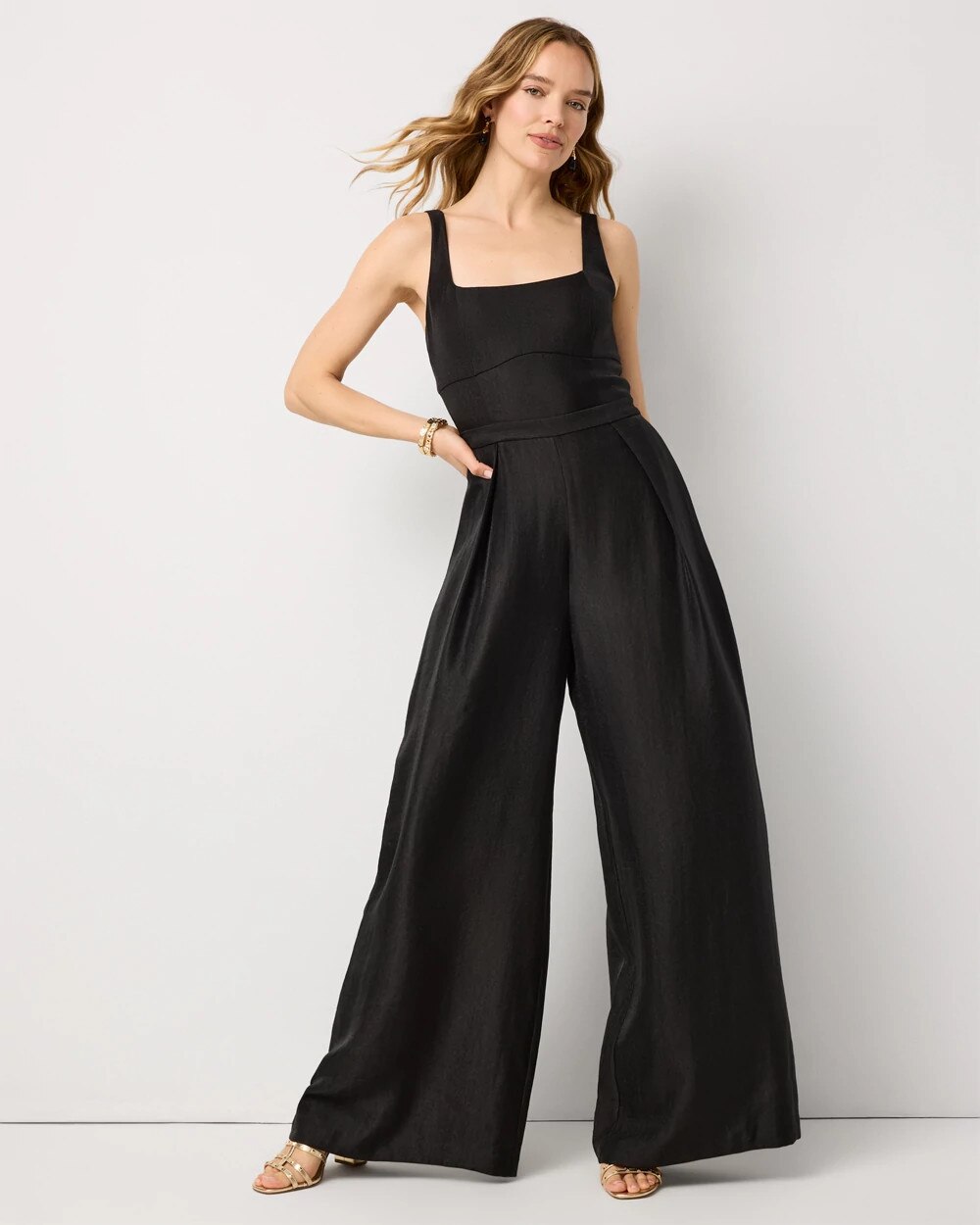 Square Neck Wide Leg Jumpsuit | White House Black Market